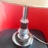 Table lamp in metal and wood