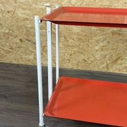 1960s 1970s Serving Cart Dinette Side Table Orange Space Age Design