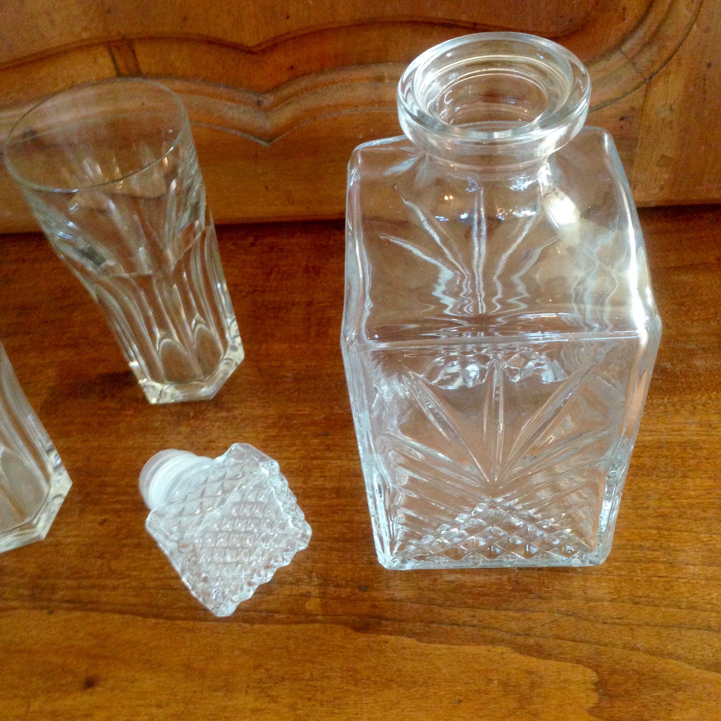 70s whiskey decanter pineapple pattern