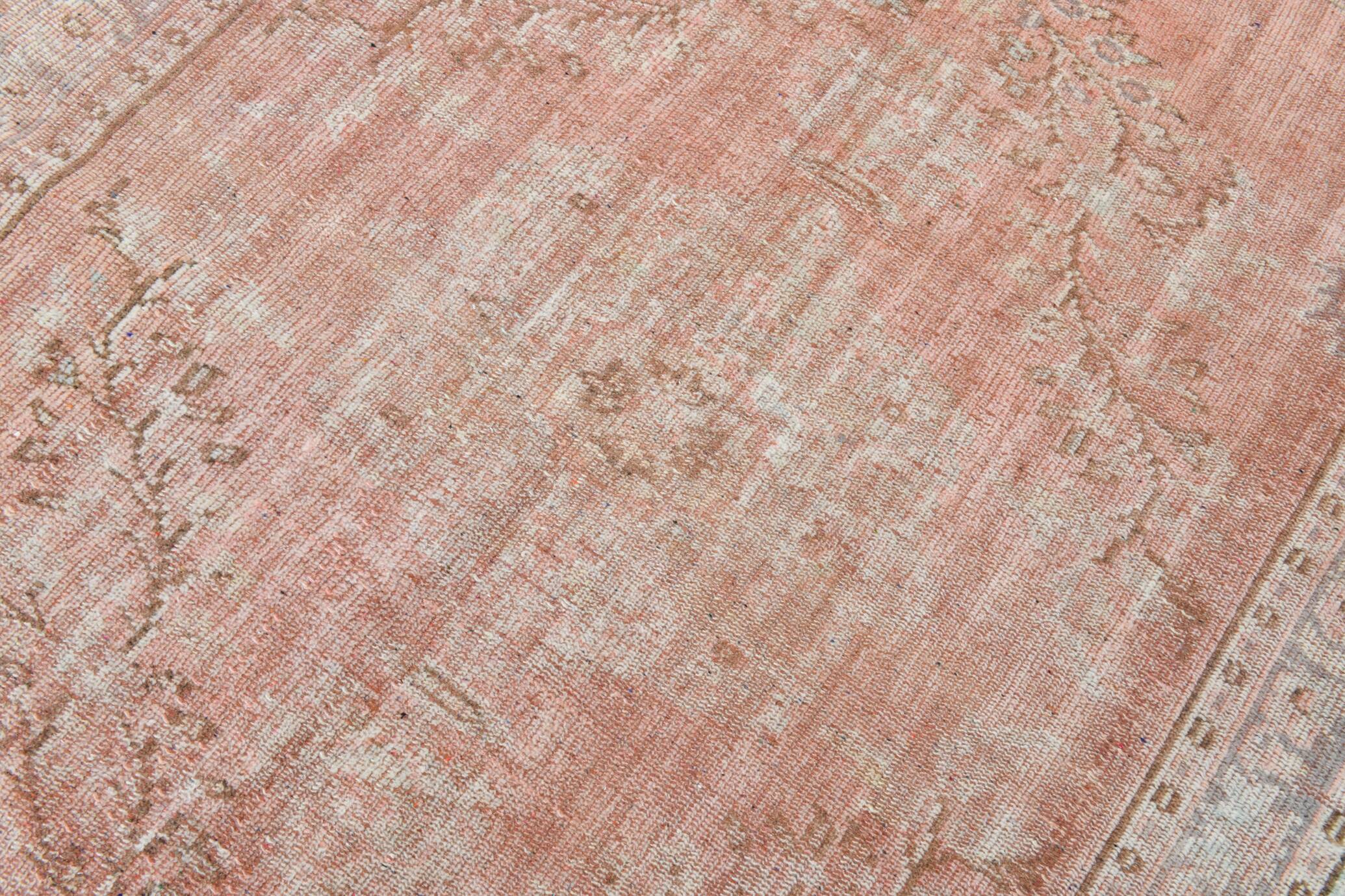 Tapis Oushak Rose Vintage, Tapis Turc Vieilli, 171x267 Cm