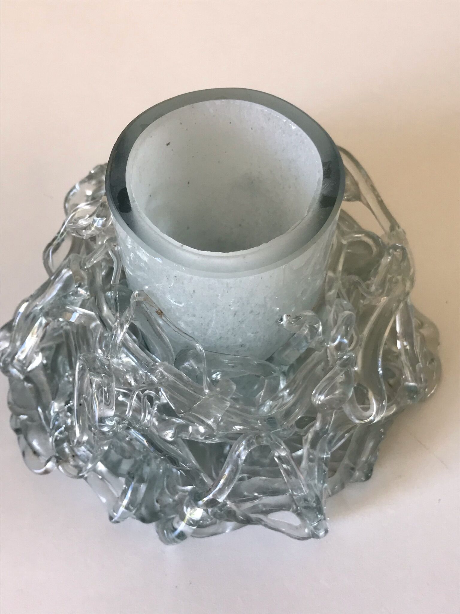 Design glass vase annees 80