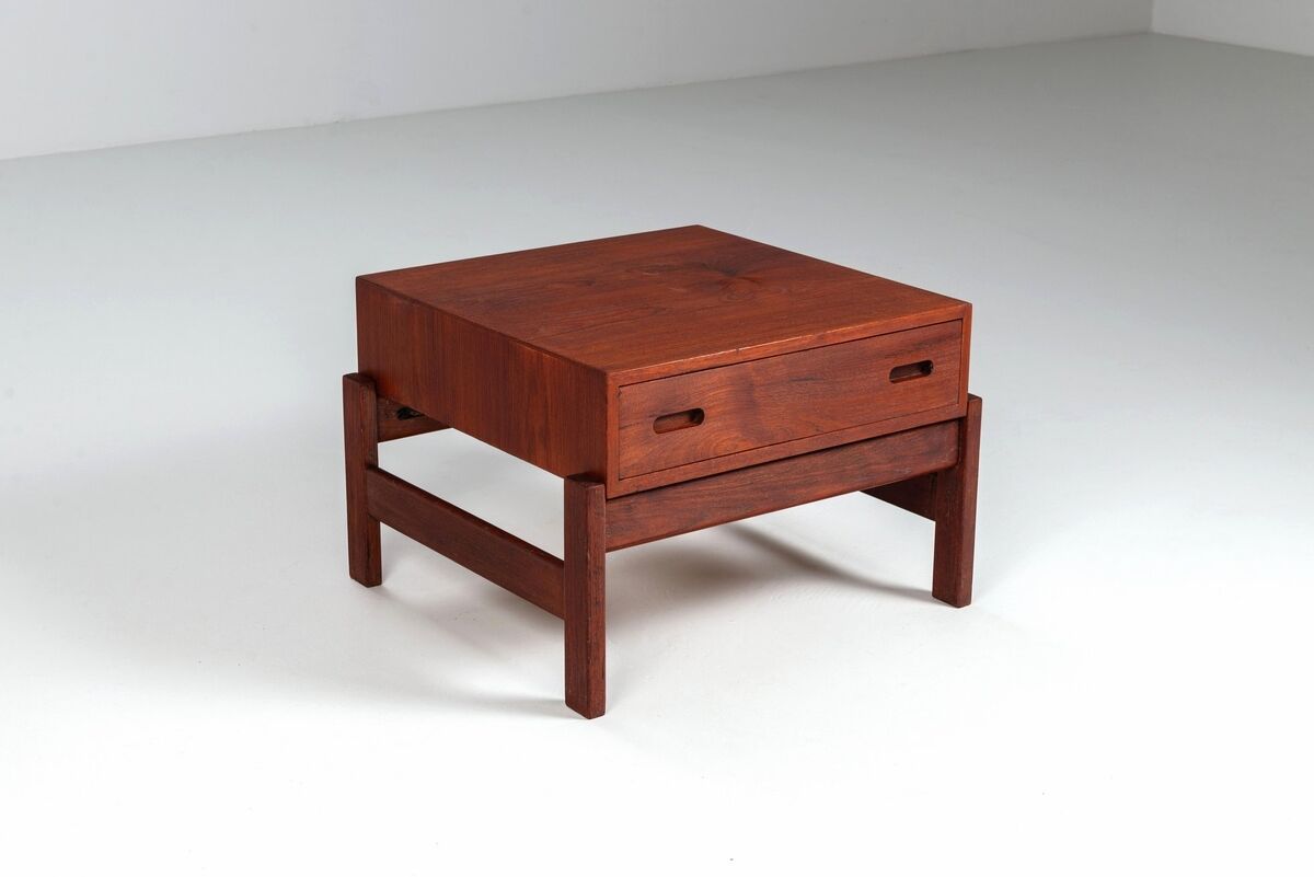 Illum Wikkelso side table in teak Hjorring Mobel Denmark 1960