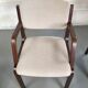 4 wooden and fabric chairs