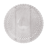 Flat dish in chiseled glass