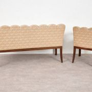 Dining room bench and armchair set, Vienna-Budapest, circa 1930.