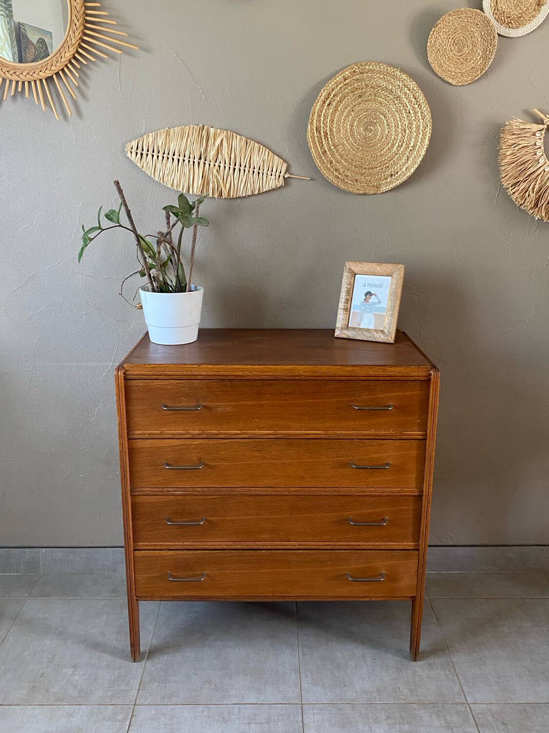 Commode vintage en chêne des années 60