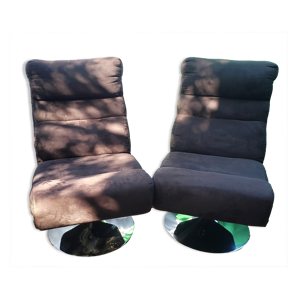 Paire de fauteuils noirs