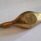 Sculptural ashtray in solid brass, France, 1970.