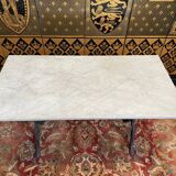 Marble and cast iron bistro table