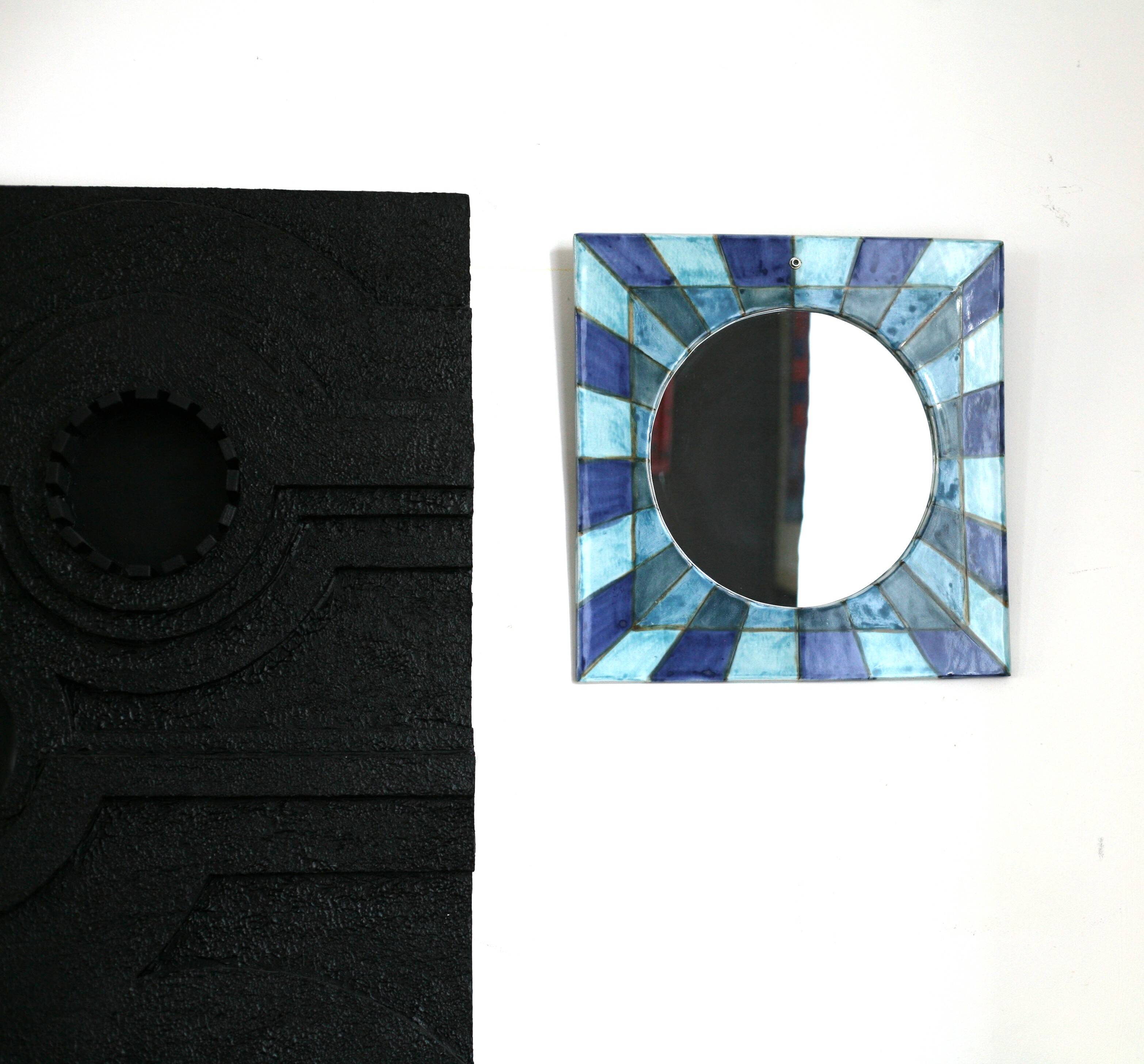 vintage ceramic mirror and design, 1970s