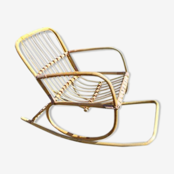 Rocking chair enfant en rotin