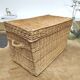 Vintage braided wicker trunk
