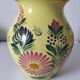 Quimper Henriot Vase – Rare mixed decoration (D.301 + monochrome) on a yellow background