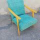 Armchair year 50 green fabric