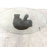 Stone bear shaped coffee table, 1970s