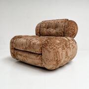 Fauteuil XL italien en velours, années 1970