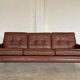 Danish mid-century Svend Skipper cognac 3 person sofa 1960s