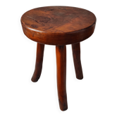 Tabouret tripode brutaliste ancien