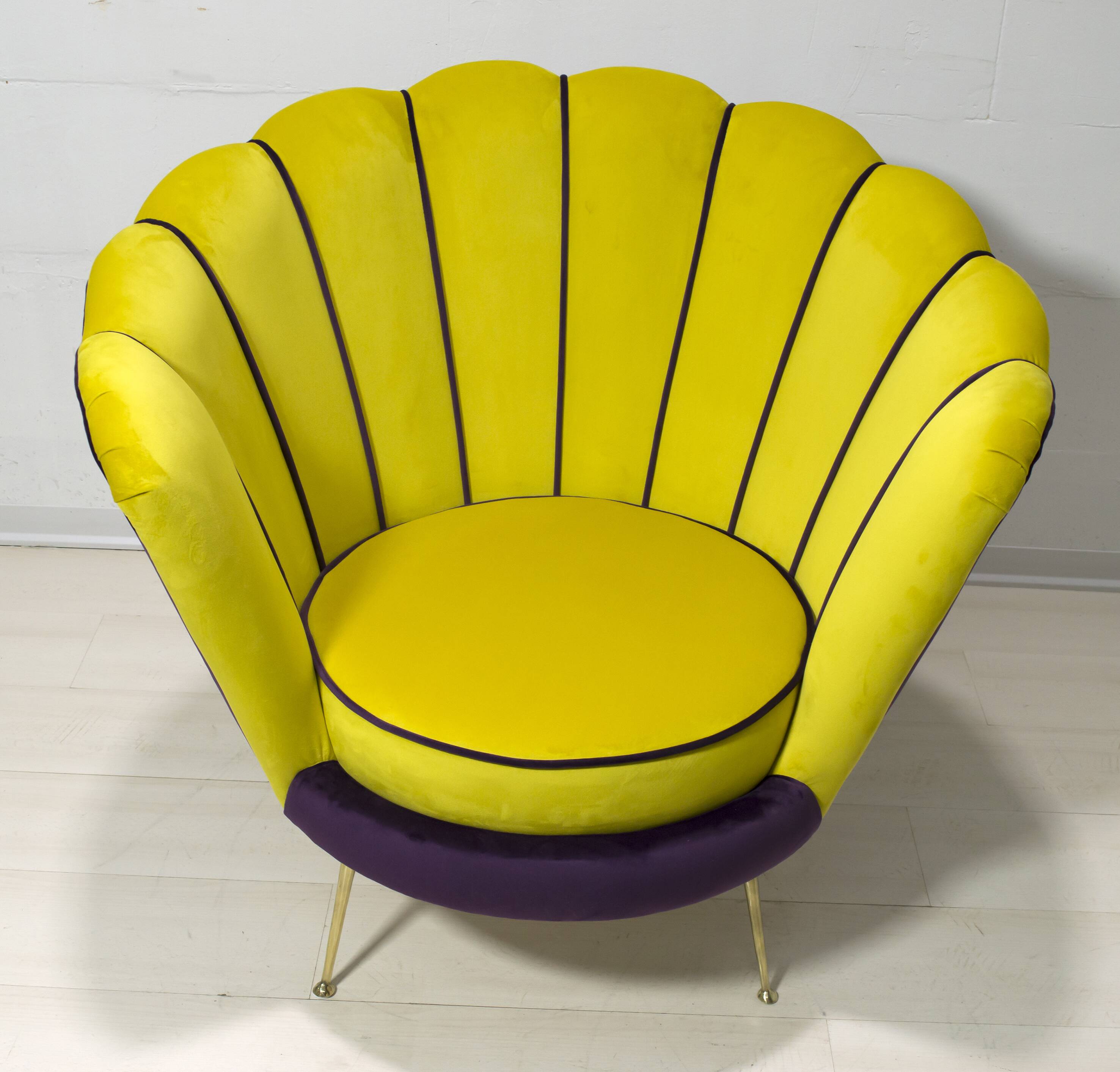Radice & Minotti Mid-Century Modern Italian Velvet Armchair, 1950s