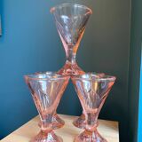 Pink glass ice cream cups