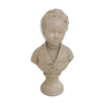 Cherub bust in platter