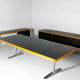 Warren Platner Large Leather Desk by Knoll International, 1973