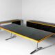 Warren Platner Large Leather Desk by Knoll International, 1973