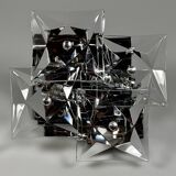 1960s 1970s Wall Sconce by Kinkeldey Lighting Germany in Glass & Chrome