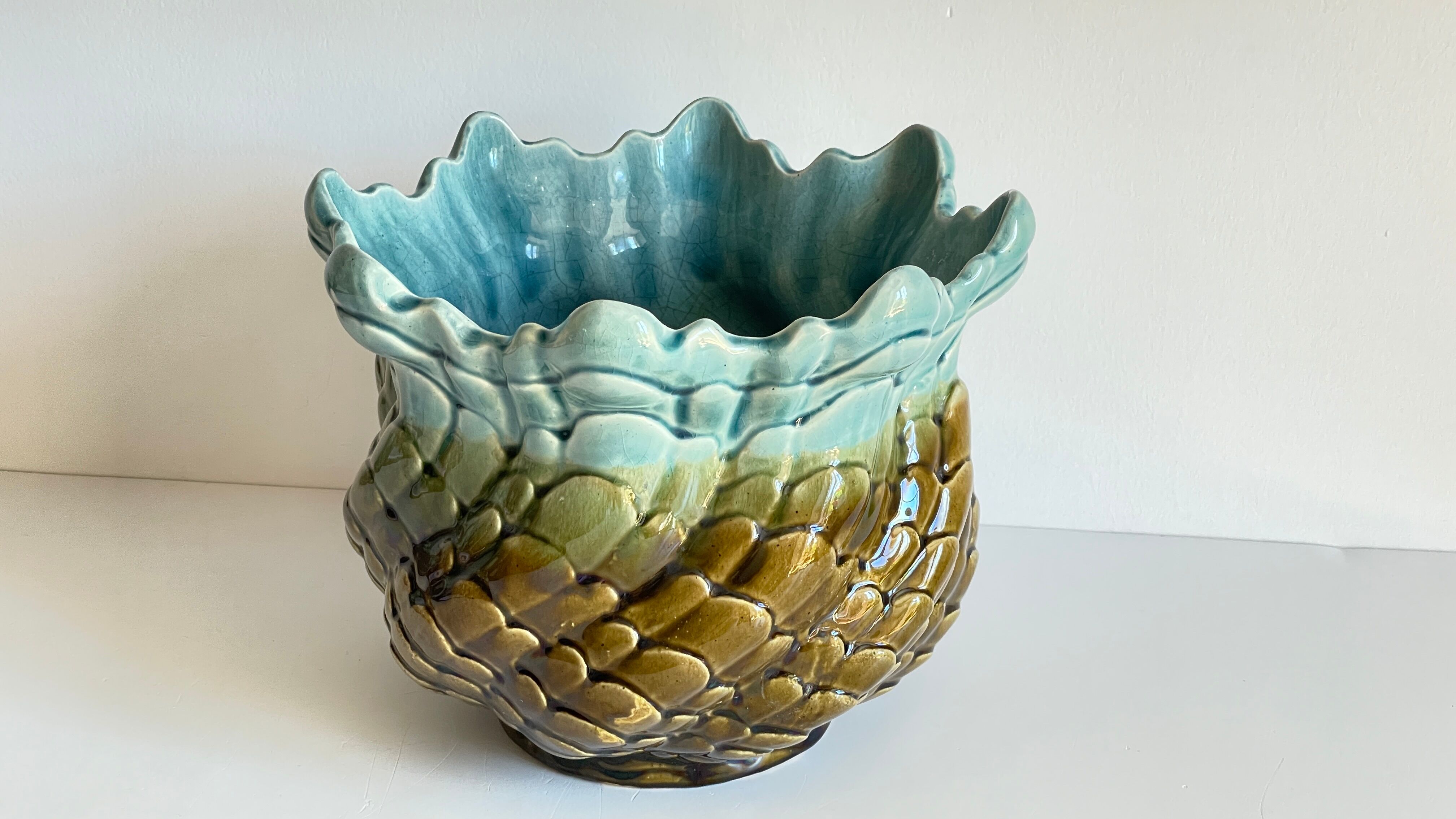 Pot cover slurry in ceramic enamelled vintage