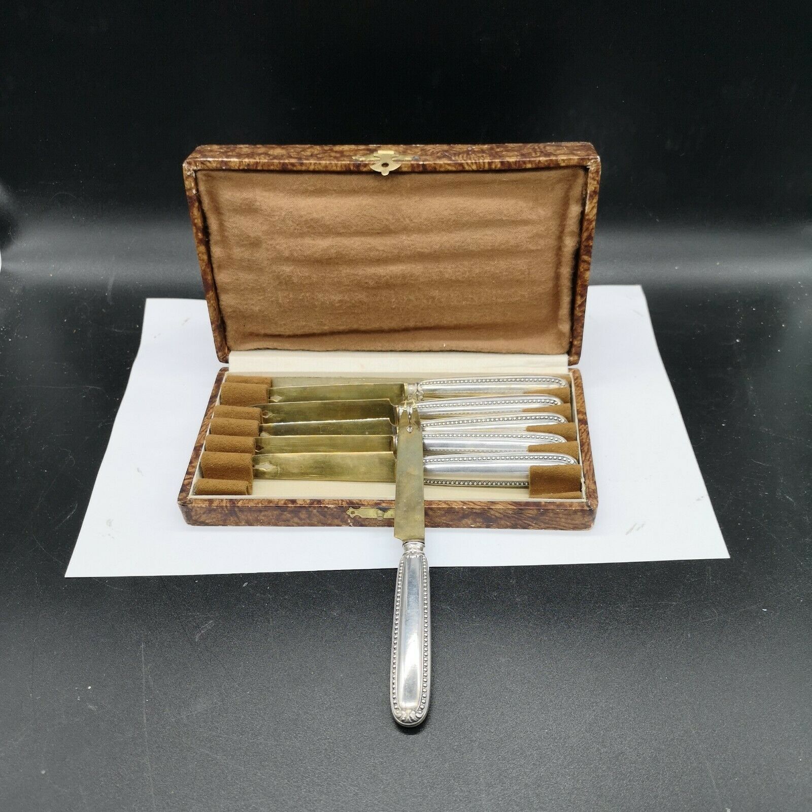 Box of 6 melon knives handle in silver Ernest Prost