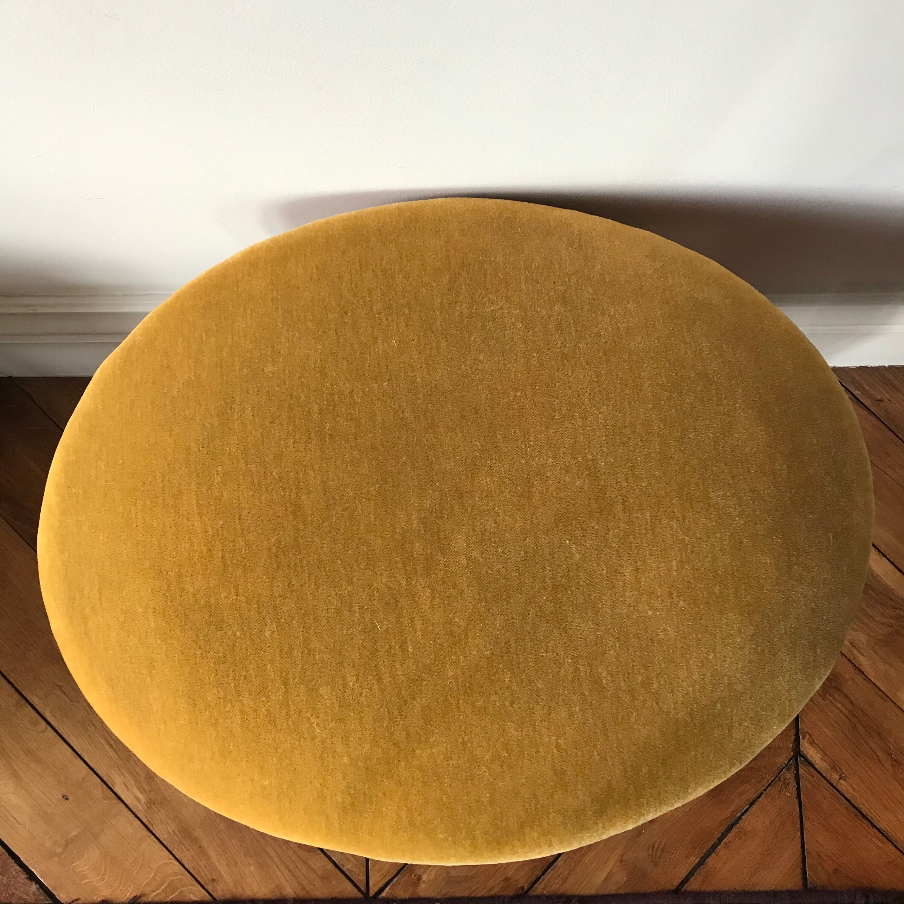 Louis XVl style velvet pouf