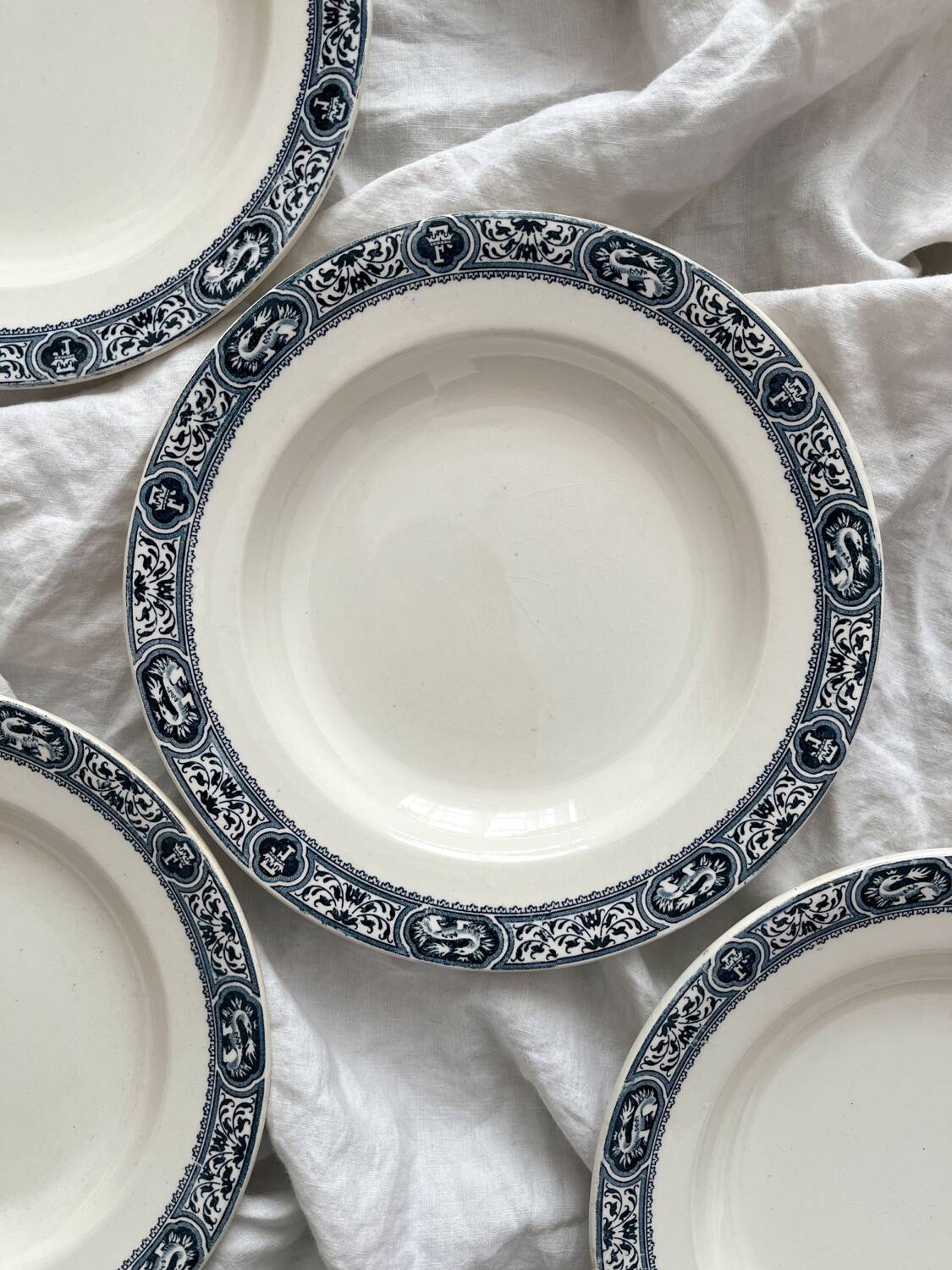 4 ironstone soup plates "François 1er" Salins