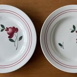 7 antique dessert plates in Gien earthenware