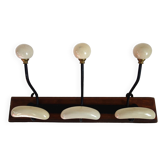 Wall-mounted coat rack with 3 hooks