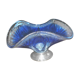 Two-tone crystal fruit bowl with wheel-work design on a silver-plated metal base, circa 1930
