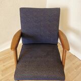 Vintage Royal Blue Armchair: Mid-Century Modern Lounge Chair