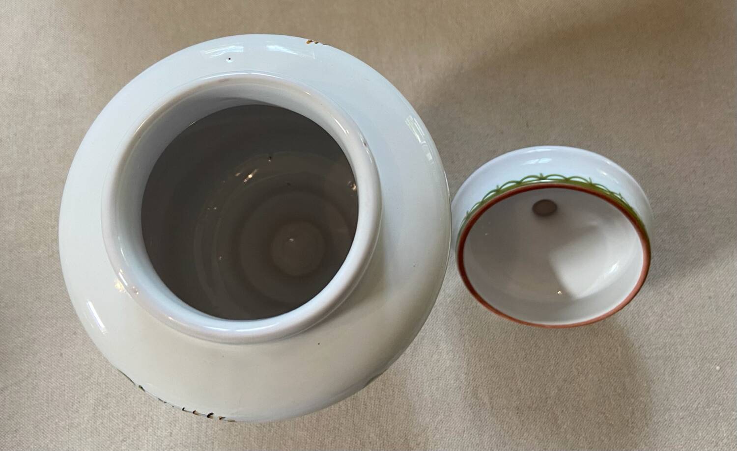 Old Moustiers earthenware apothecary jar