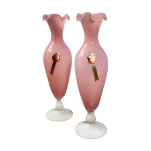 Duo de vases en opaline Stelvia Fiorentina