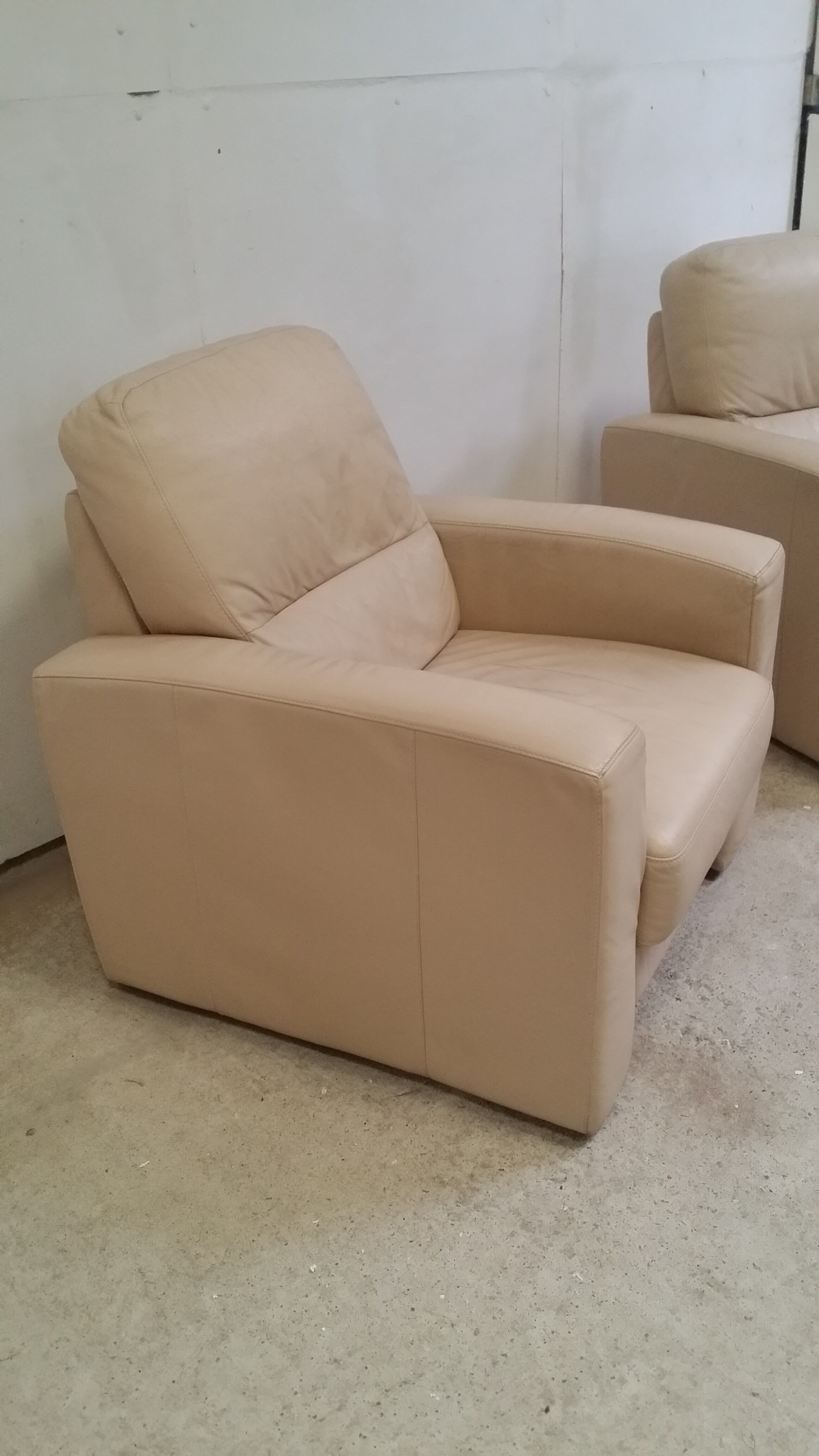 Pair of leather club chairs