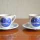 Lot of 2 cups and sub-cups Sarreguemines