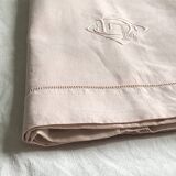 Old Sheet In Soft Pink Linen Thread