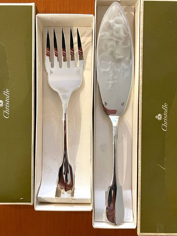 2 couverts de service à poisson Christofle modèle Cluny