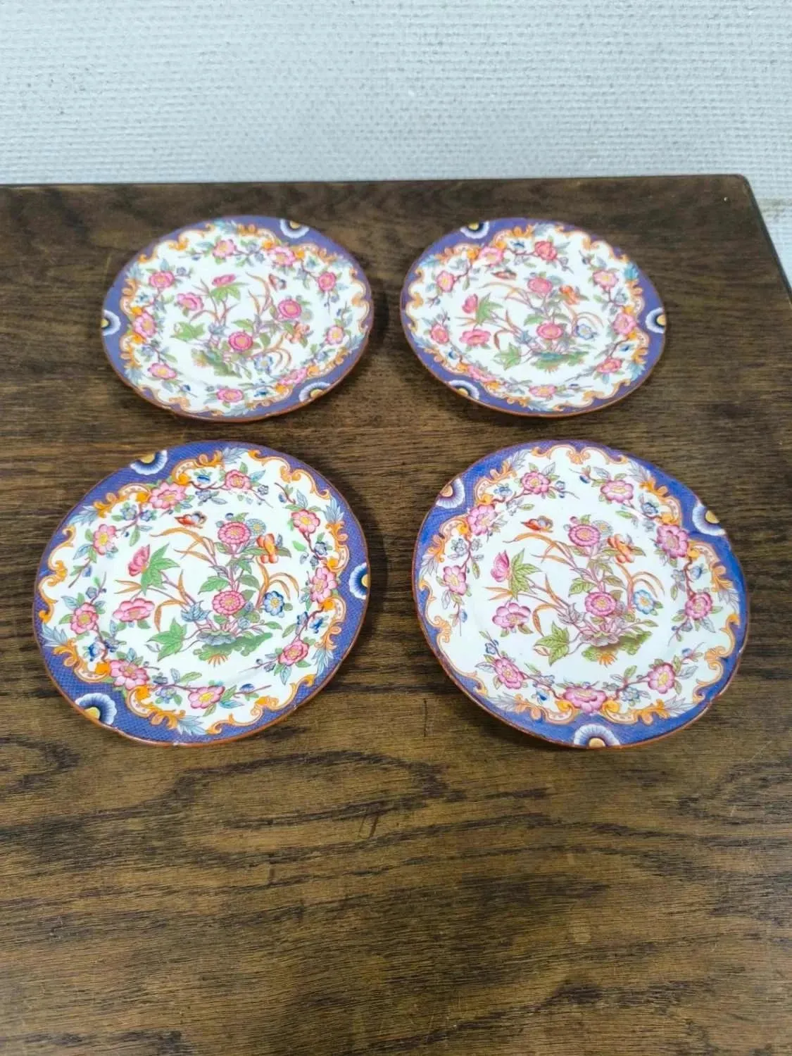 Lot de 4 assiettes à dessert Sarreguemines minton