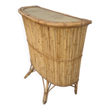 Bar vintage en rotin Bambou 1950s