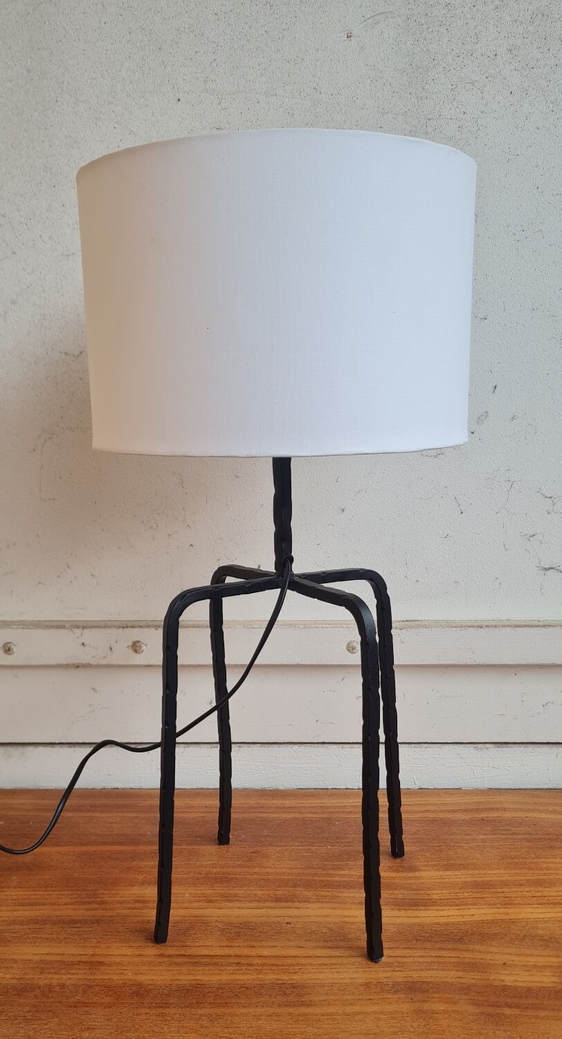 Brutalist wrought iron lamp