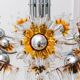 Chandelier Carlo Nason for Mazzega - Murano flower lampshade - Hollywood Regency - 1970s