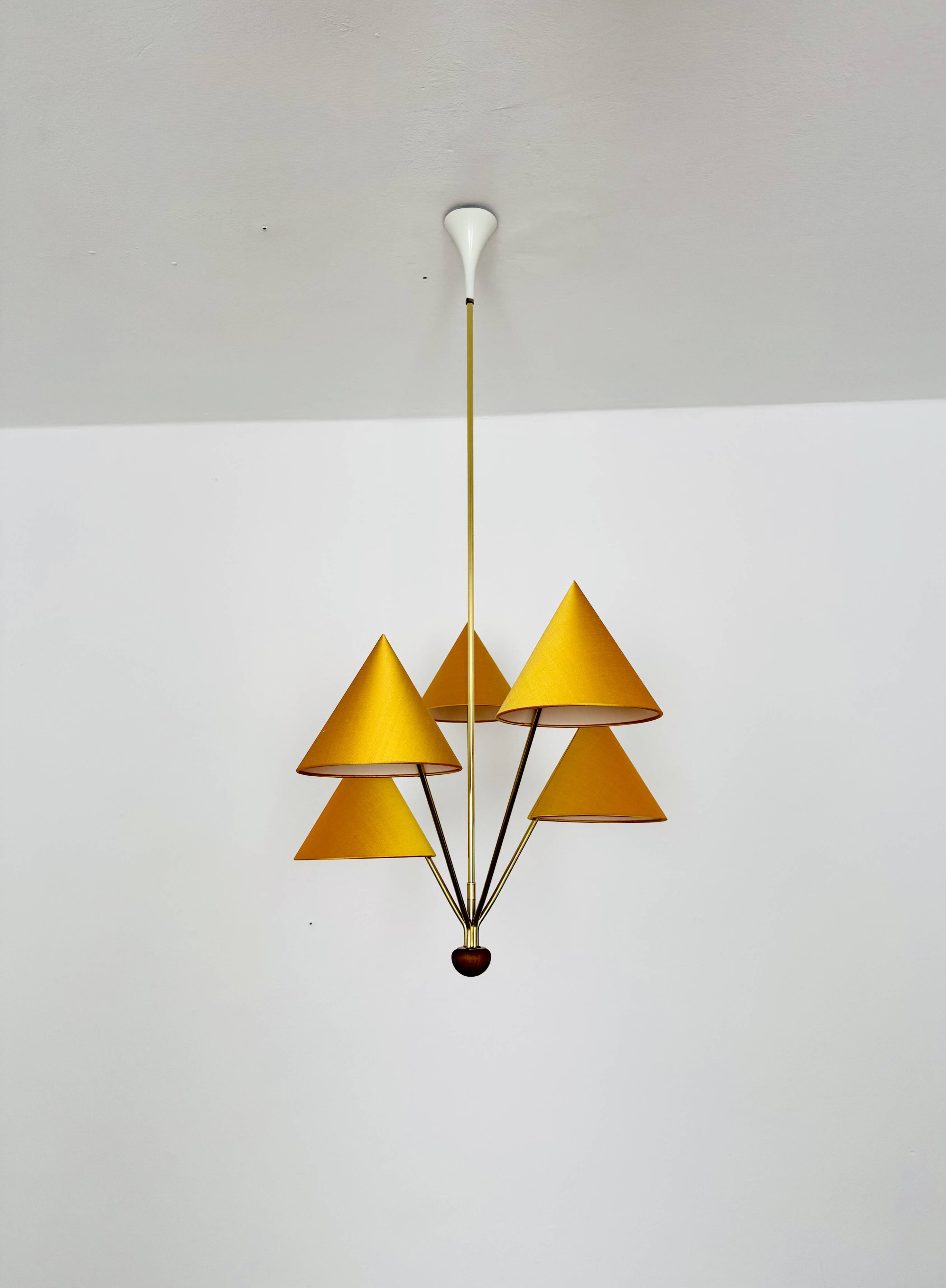 Beautiful Brass Chandelier by Rupert Nikoll