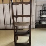Old wooden library stepladder chair