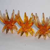 Friedel Lotus Lucite candle holders Germany 1960 x3