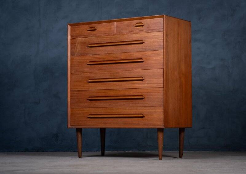 Teak 7-Drawer Chest attributed to Ejvind A. Johansson, 1960s
